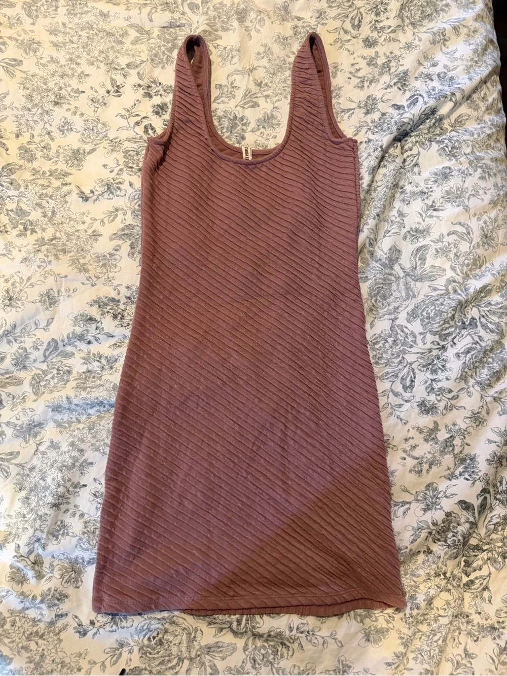 Free People Mauve Ribbed Tank Mini Dress